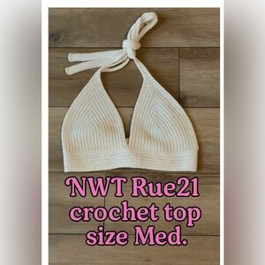 Rue21 White Crochet Halter Top – Size M 
NEW WITH TAGS